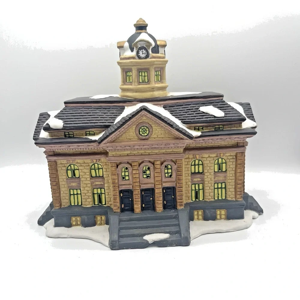 Victorian Village 1998 Station Building Christmas Holiday Decor-Tree missing